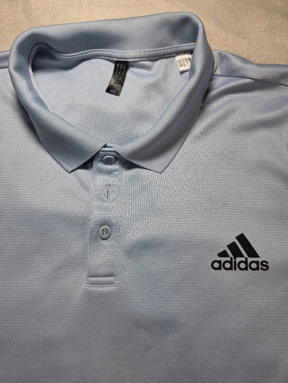 adidas Light Blue Men's Athletic Polo with Logo